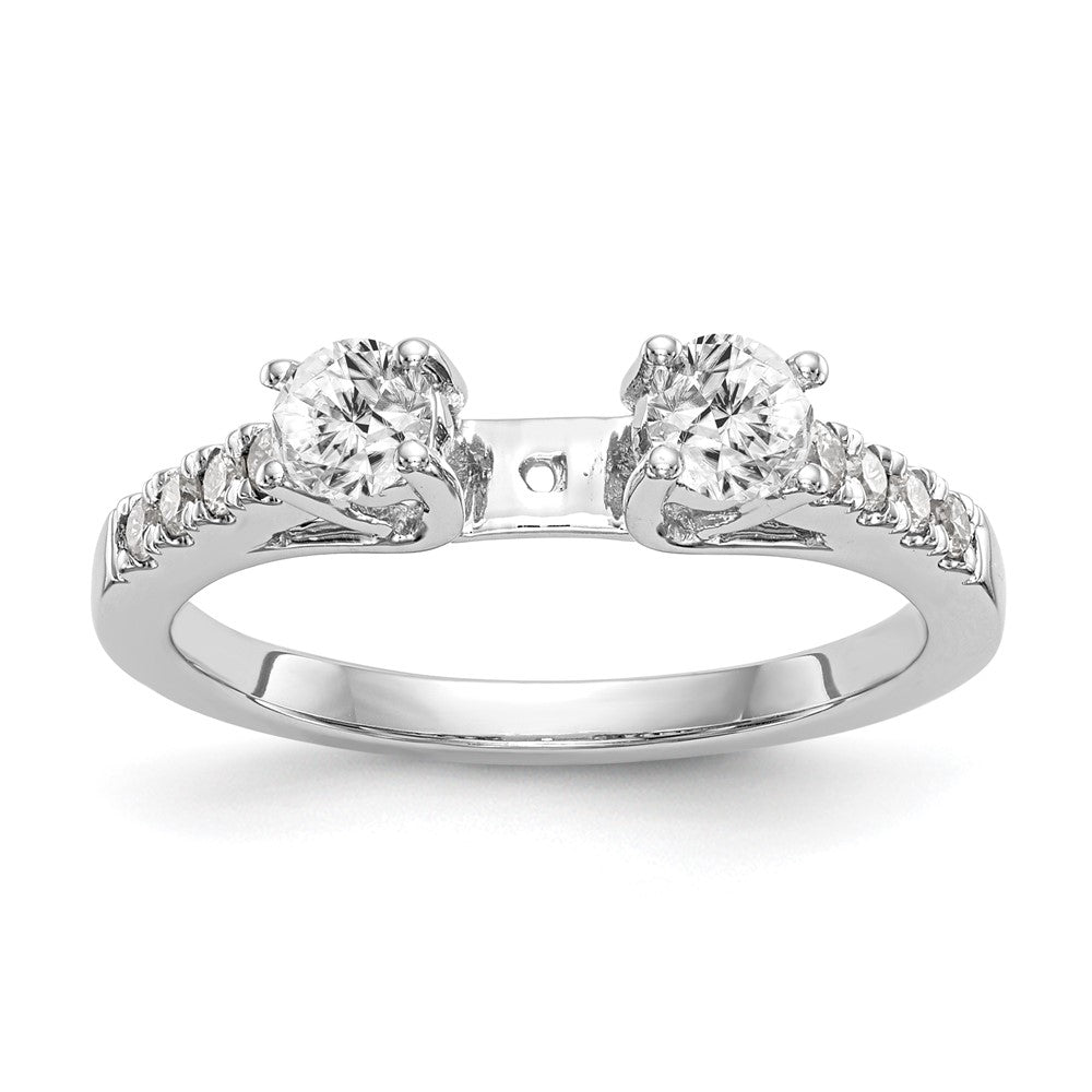 14k White Gold 5/8 carat Lab Grown Diamond VS/SI+ G+ Semi Mount Peg Set Engagement Ring