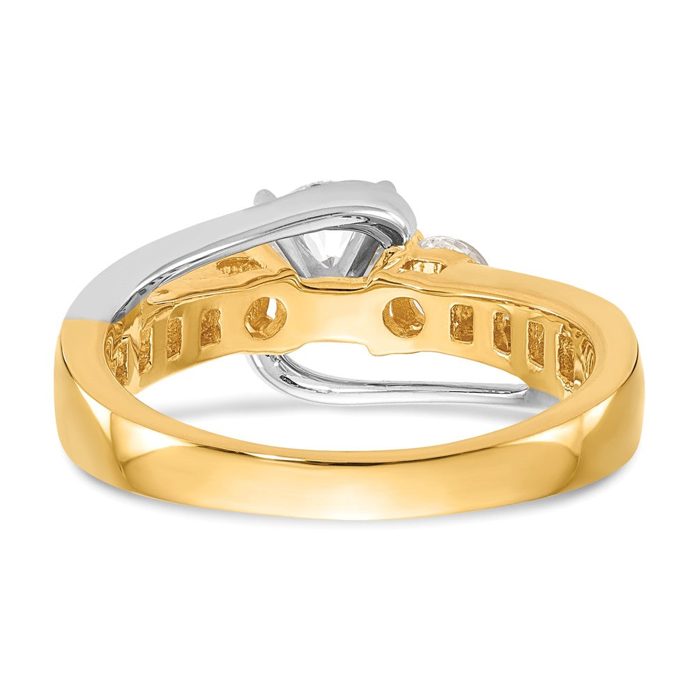 14k Two-tone 5/8 carat Lab Grown Diamond VS/SI+ G+ Semi Mount Peg Set Engagement Ring