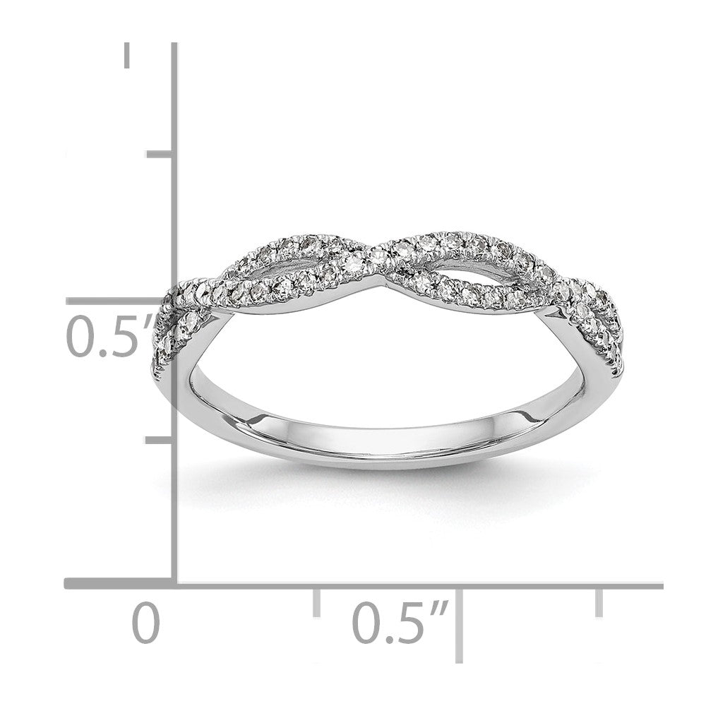 14K White Gold 1/4 carat Twist Diamond Complete Wedding Band
