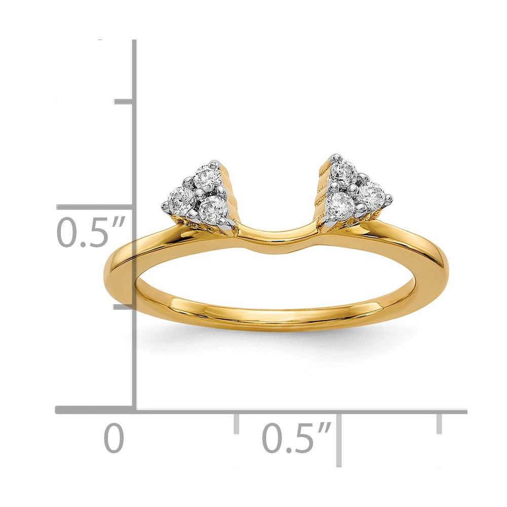 14k 1/6 carat Lab Grown Diamond VS/SI+ G+ Complete Ring Wrap