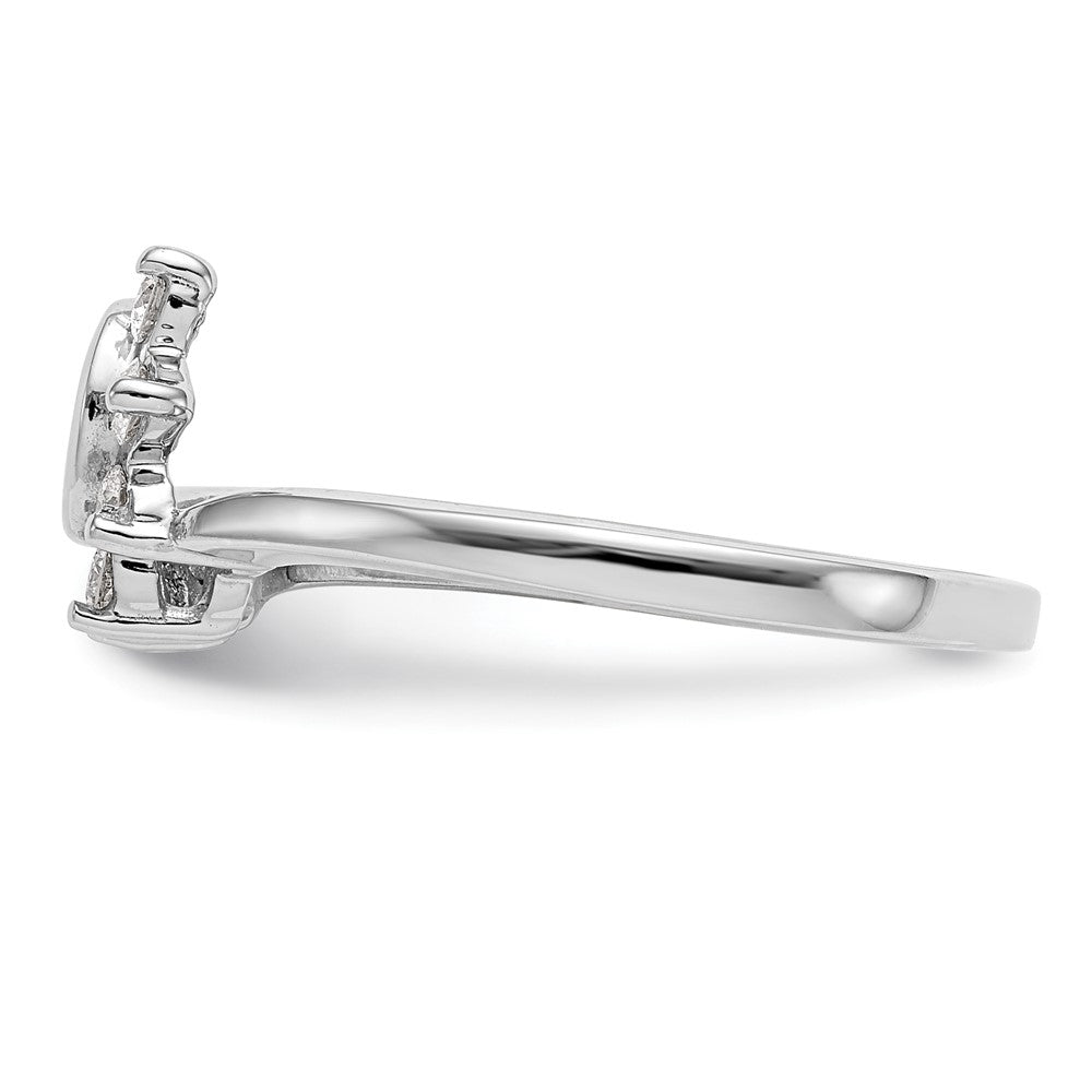 14K White Gold Swirled 1/6 carat Diamond Complete Wrap Ring