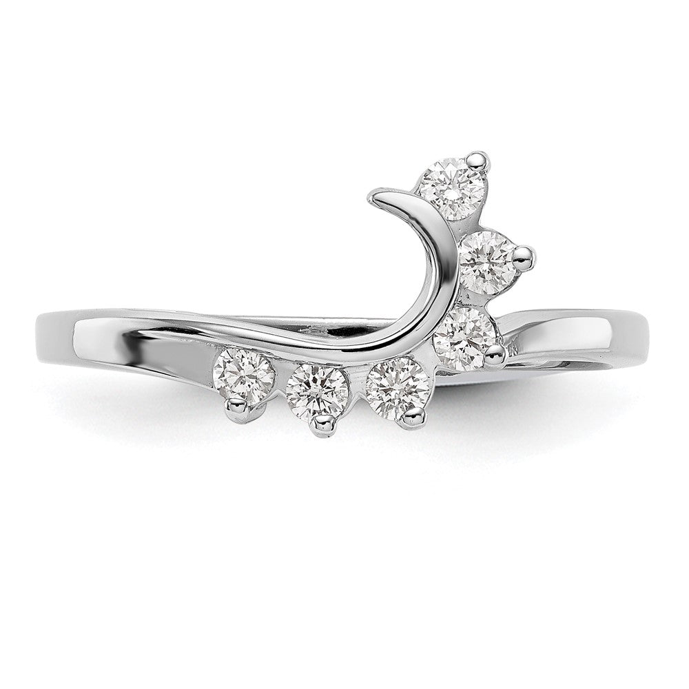 14K White Gold Swirled 1/6 carat Diamond Complete Wrap Ring