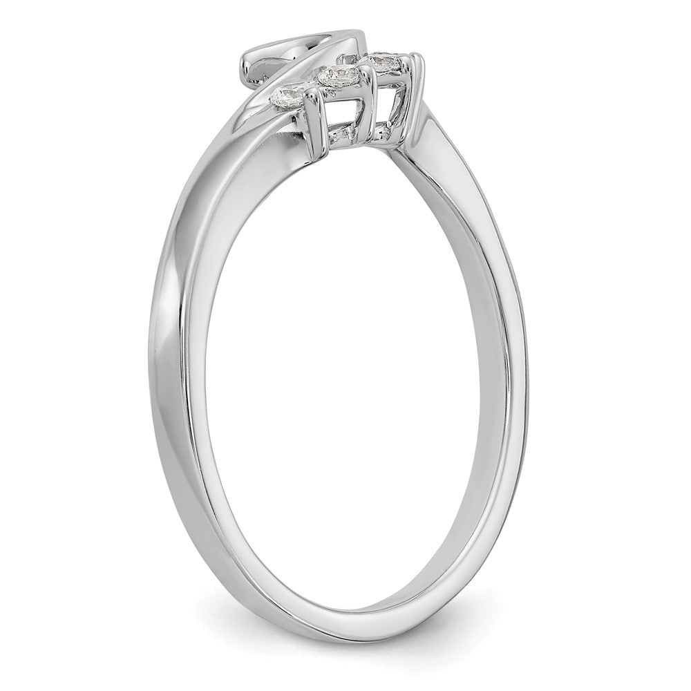 14K White Gold Swirled 1/6 carat Diamond Complete Wrap Ring