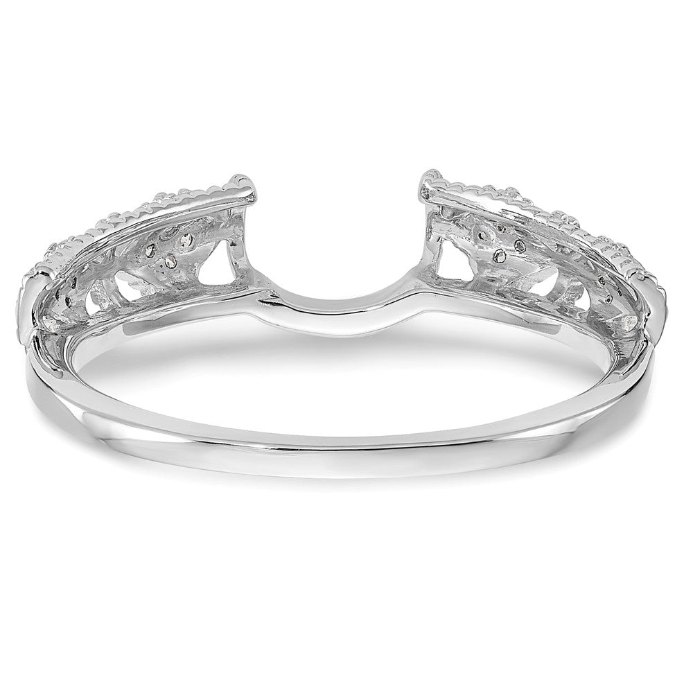 14K White Gold Filigree 1/10 carat Diamond Complete Wrap Ring