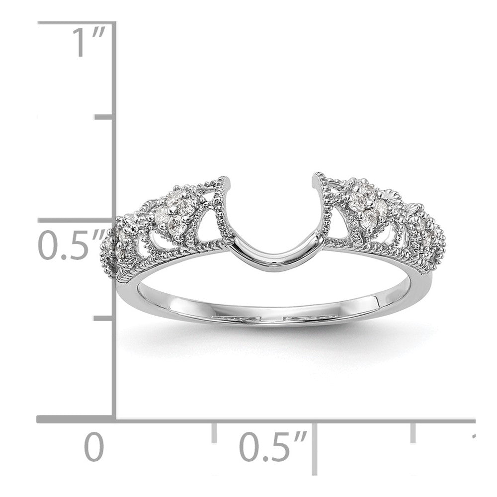 14K White Gold Filigree 1/10 carat Diamond Complete Wrap Ring