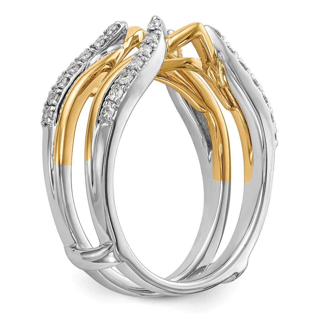 14K Two-tone 1/4 carat Diamond Complete Ring Guard