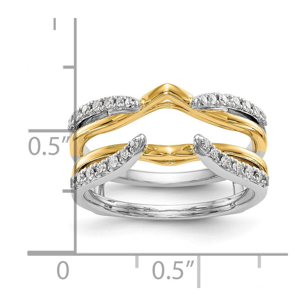 14K Two-tone 1/4 carat Diamond Complete Ring Guard