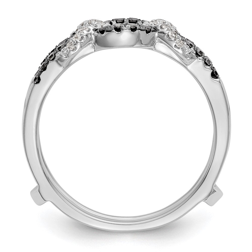 14K White Gold 1/3 carat Black and White Diamond Complete Ring Guard