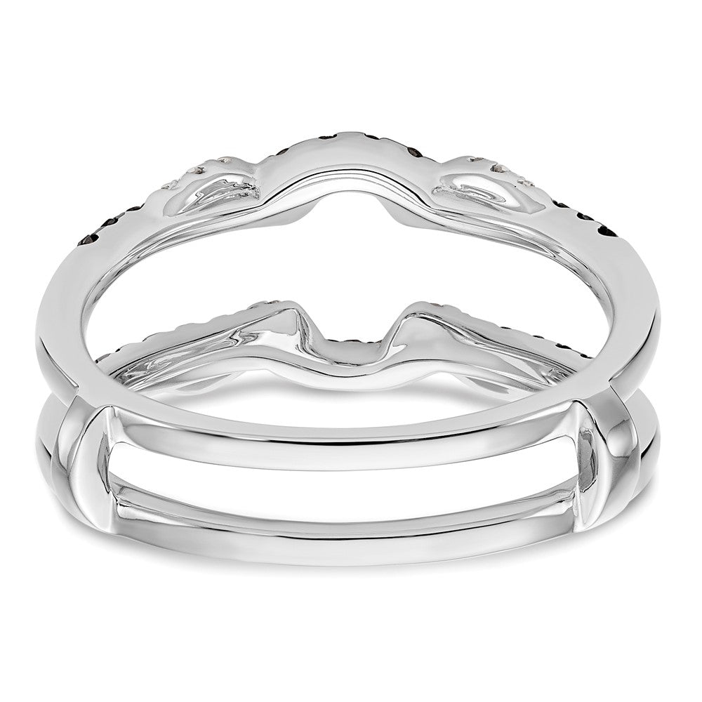 14K White Gold 1/3 carat Black and White Diamond Complete Ring Guard