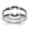 14K White Gold 1/3 carat Black and White Diamond Complete Ring Guard