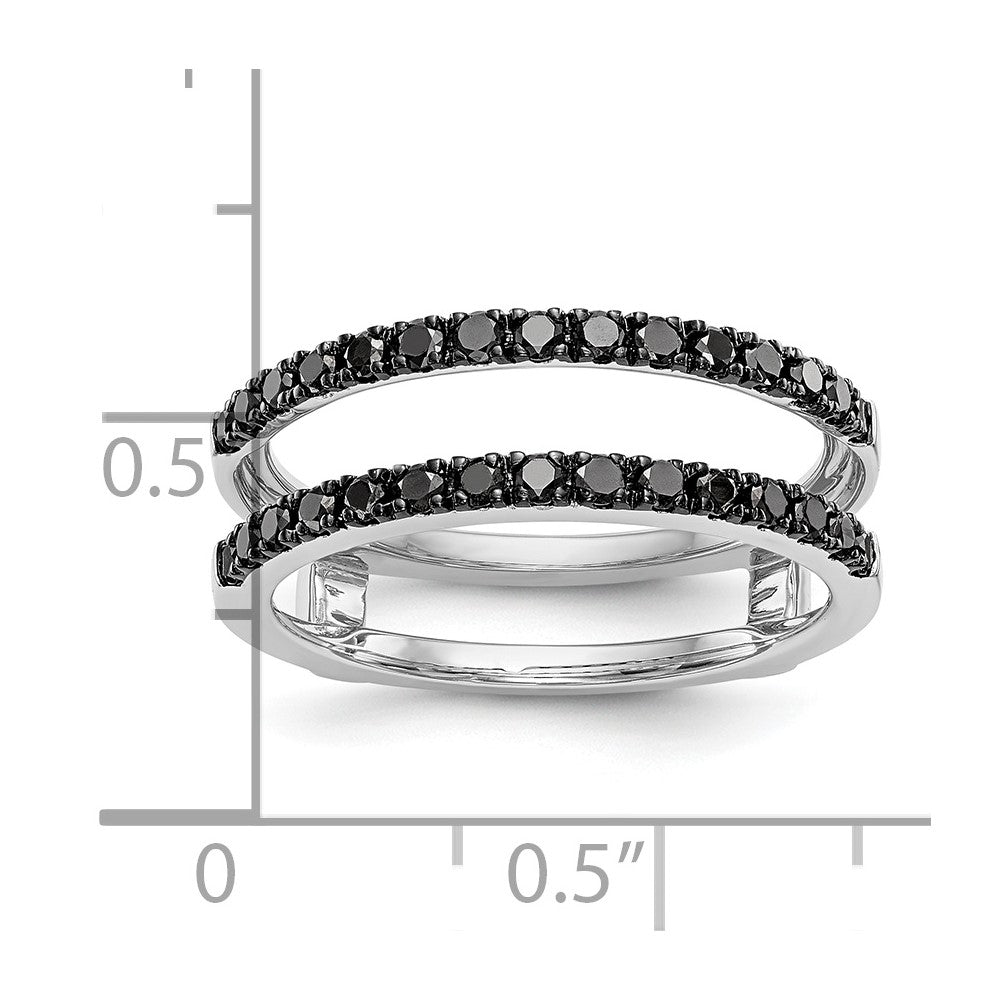 14K White Gold 1/2 carat Black Diamond Complete Ring Guard