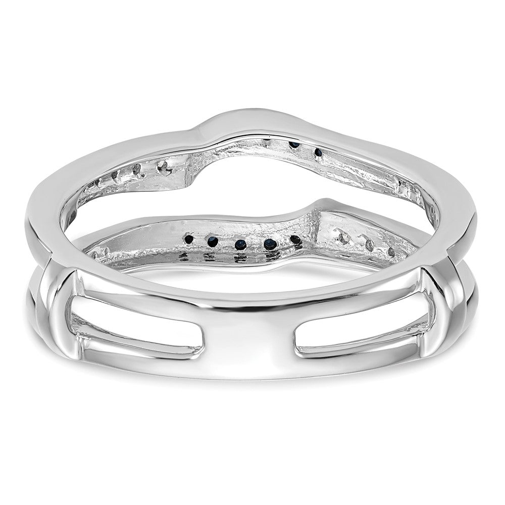 14K White Gold 1/5 carat Blue and White Diamond with Black Rhodium Complete Ring Guard