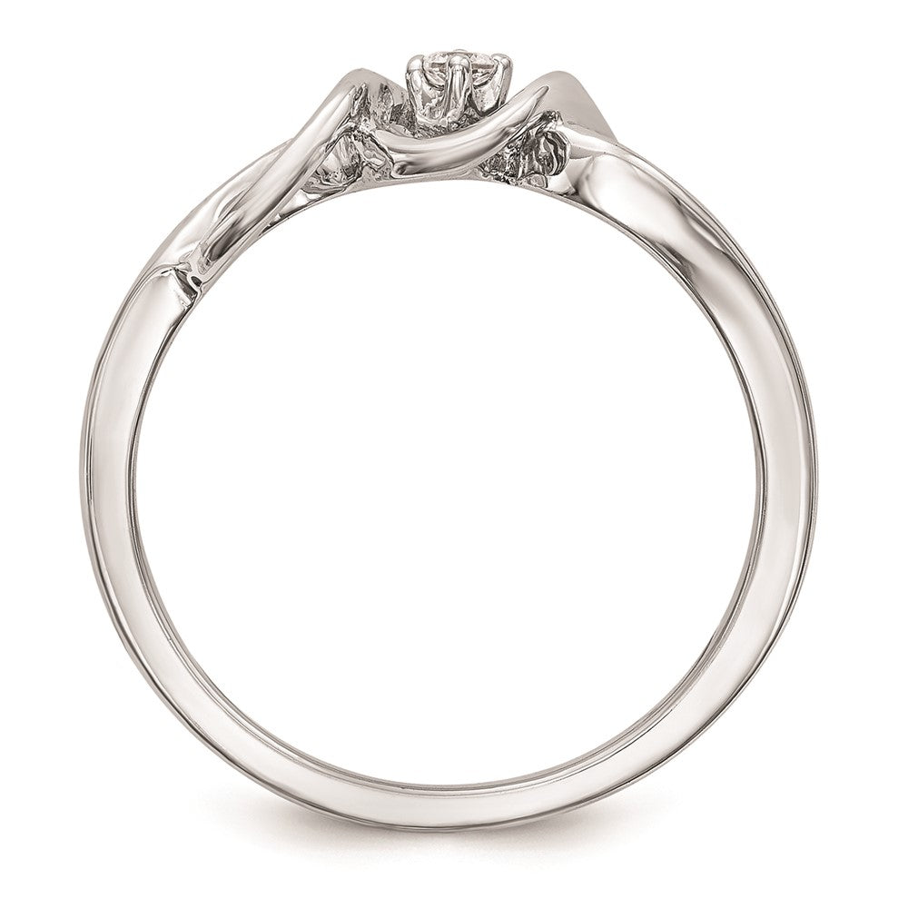 First Promise 14k White Gold 1/20 carat Round Diamond Complete Promise/Engagement Ring