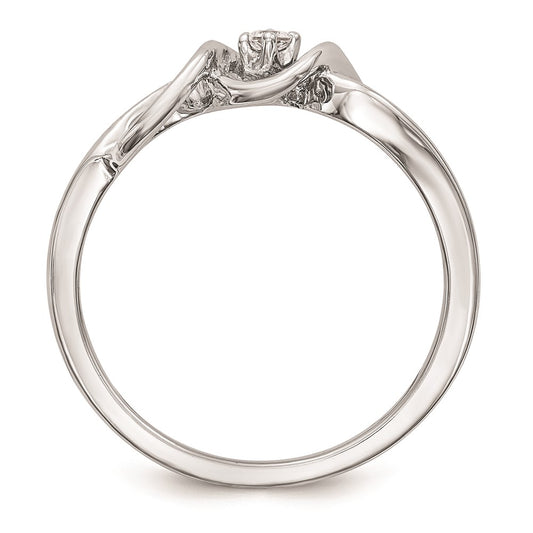First Promise 14k White Gold 1/20 carat Round Diamond Complete Promise/Engagement Ring