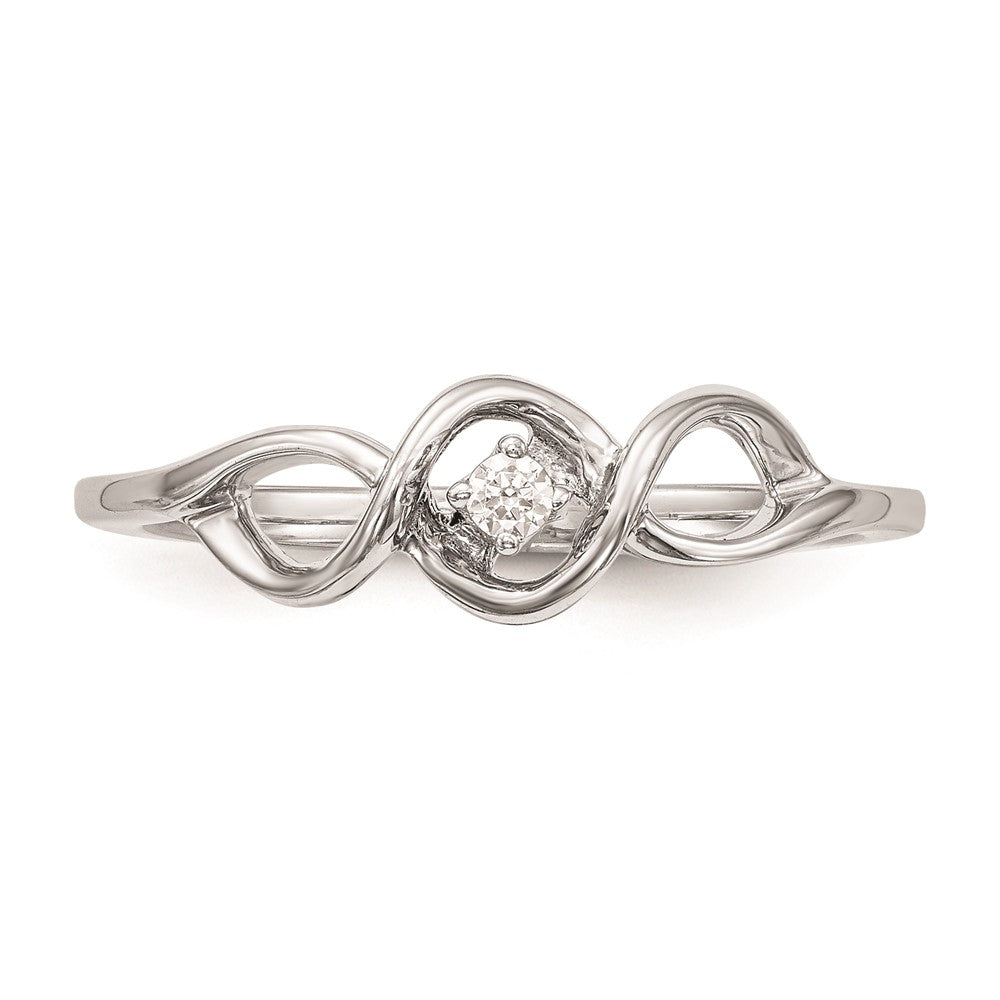 First Promise 14k White Gold 1/20 carat Round Diamond Complete Promise/Engagement Ring