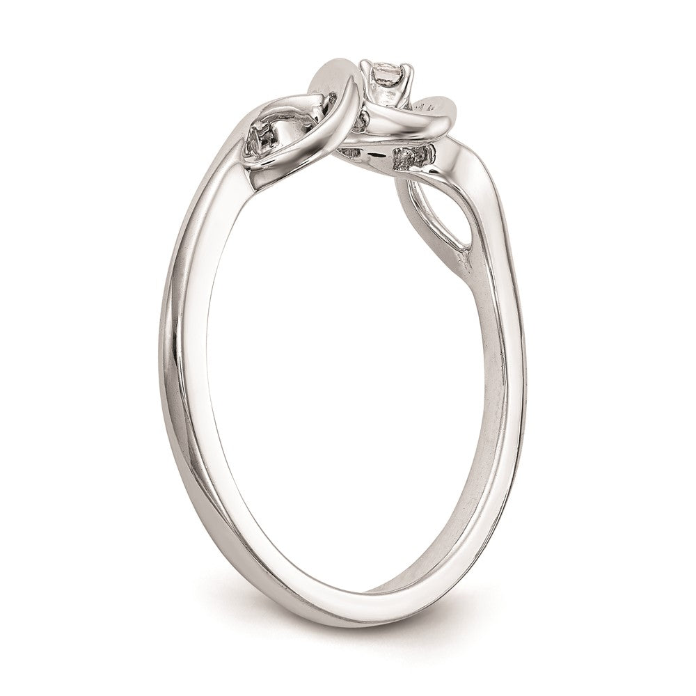 First Promise 14k White Gold 1/20 carat Round Diamond Complete Promise/Engagement Ring