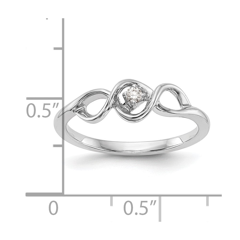 First Promise 14k White Gold 1/20 carat Round Diamond Complete Promise/Engagement Ring