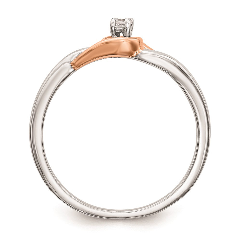 First Promise 14k White and Rose Gold 1/20 carat Round Diamond Complete Promise/Engagement Ring