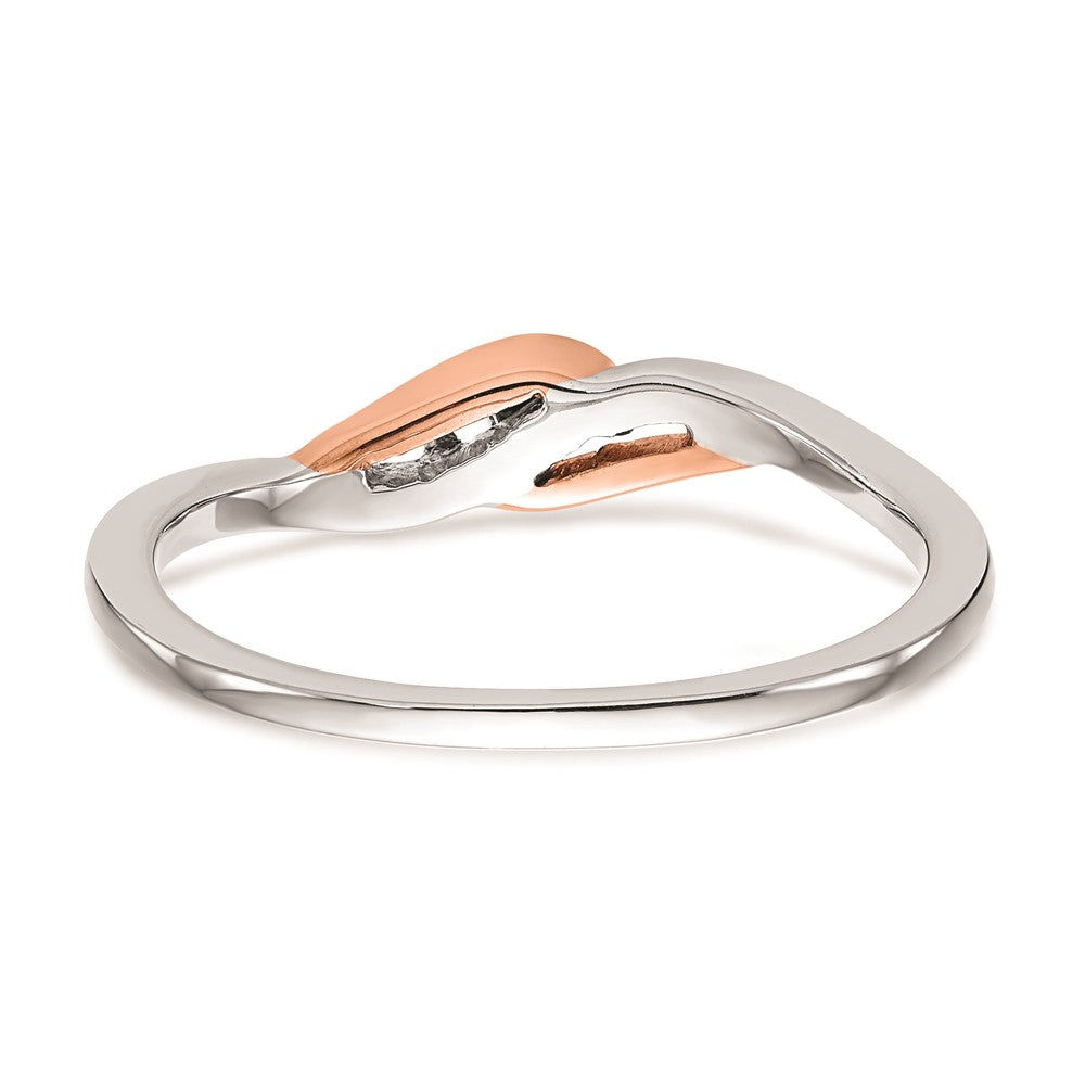 First Promise 14k White and Rose Gold 1/20 carat Round Diamond Complete Promise/Engagement Ring