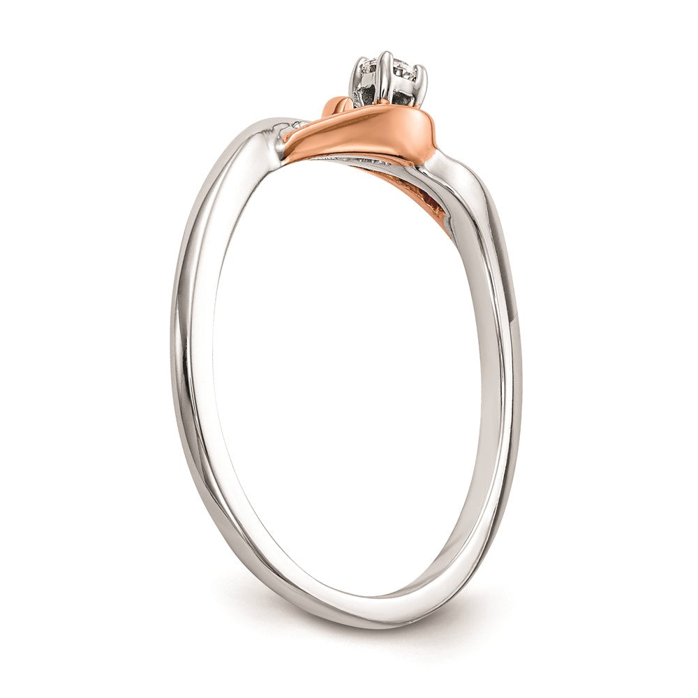 First Promise 14k White and Rose Gold 1/20 carat Round Diamond Complete Promise/Engagement Ring