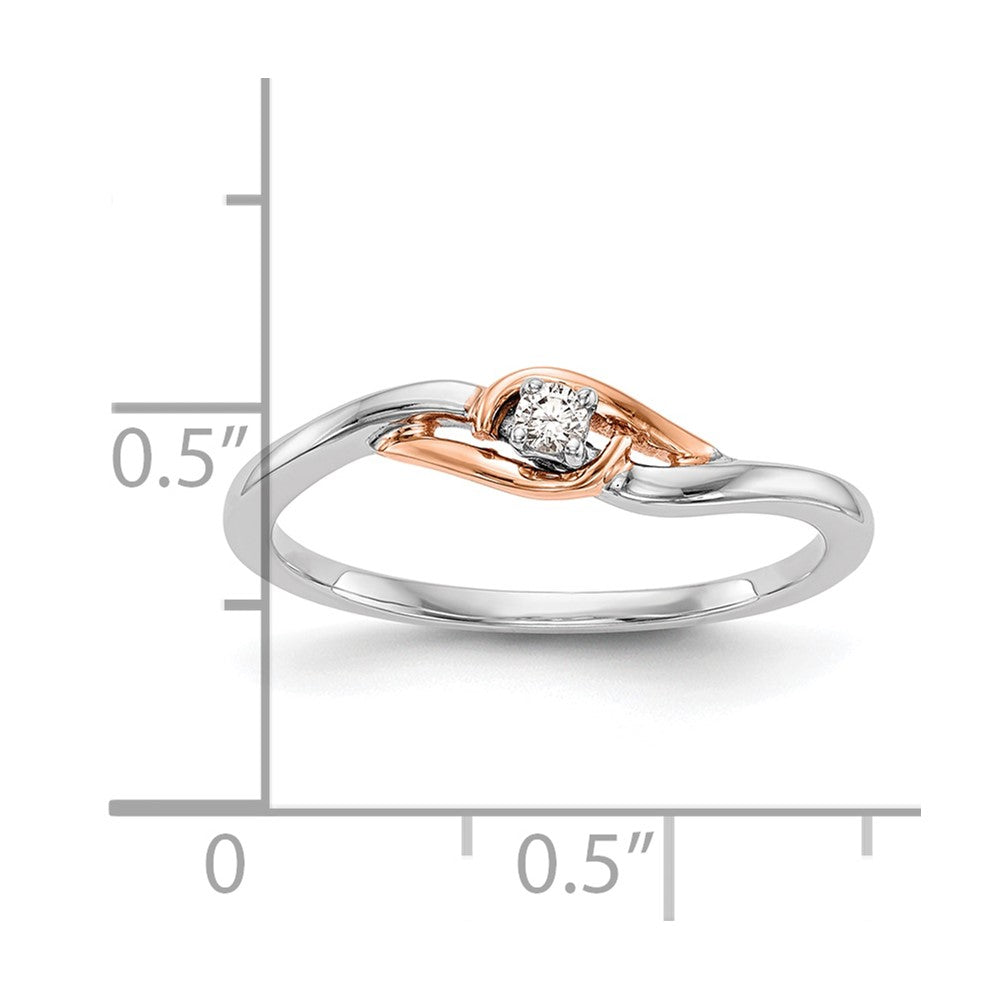 First Promise 14k White and Rose Gold 1/20 carat Round Diamond Complete Promise/Engagement Ring