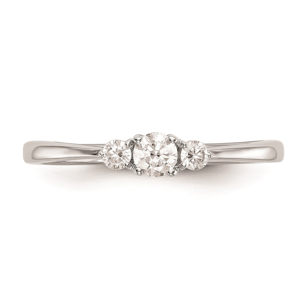 First Promise 14k White Gold 3-Stone 1/4 carat Round Diamond Complete Promise/Engagement Ring