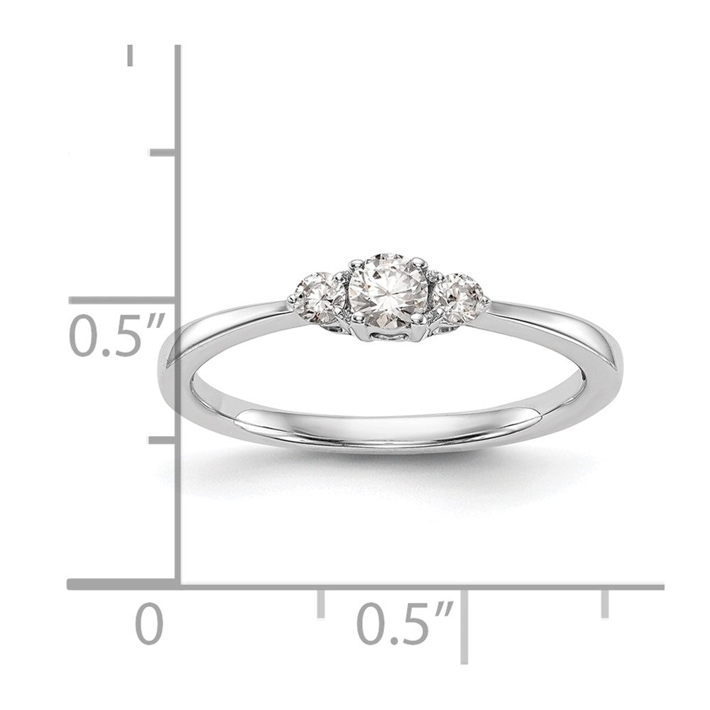 First Promise 14k White Gold 3-Stone 1/4 carat Round Diamond Complete Promise/Engagement Ring