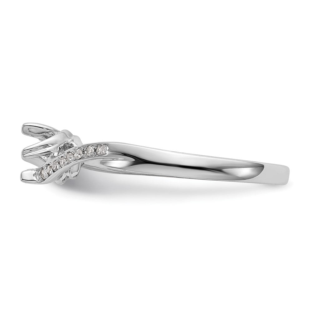 First Promise 14k White Gold Bypass (Holds 1/4 carat (4.1mm) Round Center) 1/20 carat Diamond Semi-Mount Promise/Engagement Ring