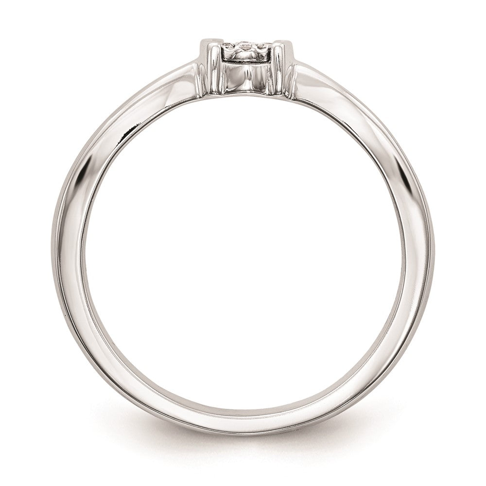 First Promise 14k White Gold Cluster .03 carat Round Diamond Complete Promise/Engagement Ring