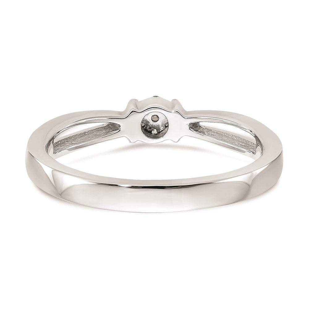 First Promise 14k White Gold Cluster .03 carat Round Diamond Complete Promise/Engagement Ring
