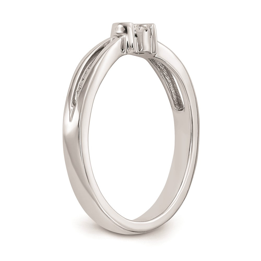 First Promise 14k White Gold Cluster .03 carat Round Diamond Complete Promise/Engagement Ring