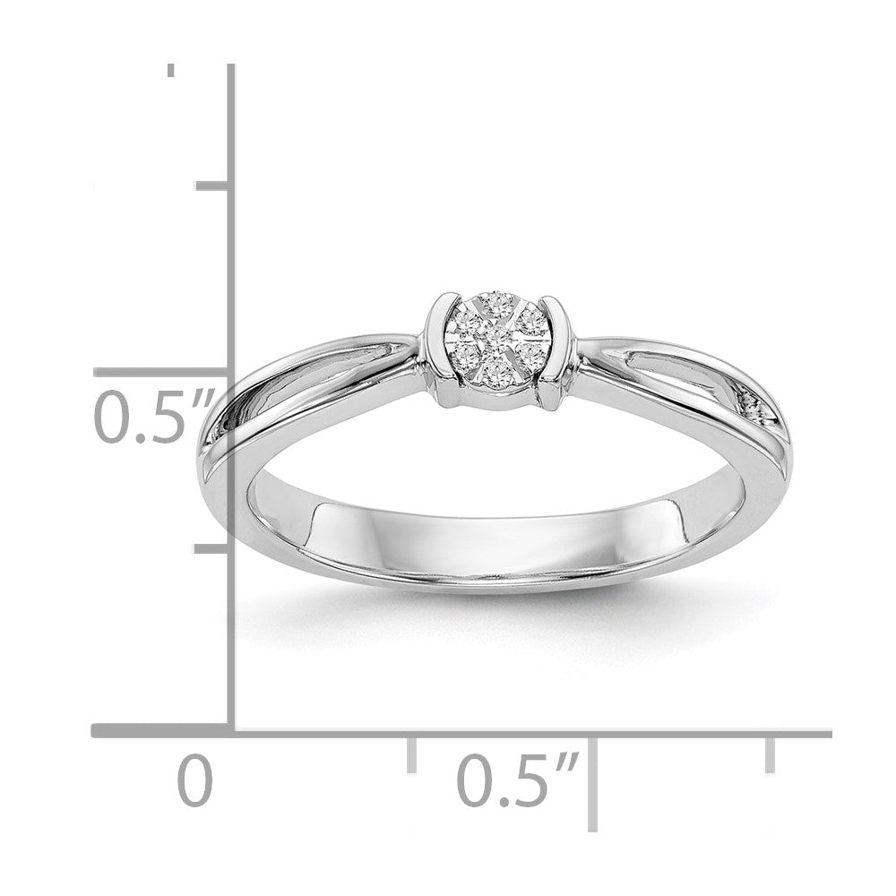 First Promise 14k White Gold Cluster .03 carat Round Diamond Complete Promise/Engagement Ring