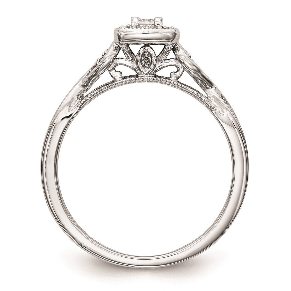 First Promise 14k White Gold Criss-Cross 1/5 carat Round Diamond Complete Promise/Engagement Ring