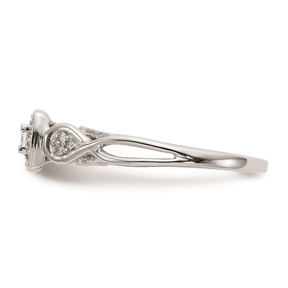 First Promise 14k White Gold Criss-Cross 1/5 carat Round Diamond Complete Promise/Engagement Ring