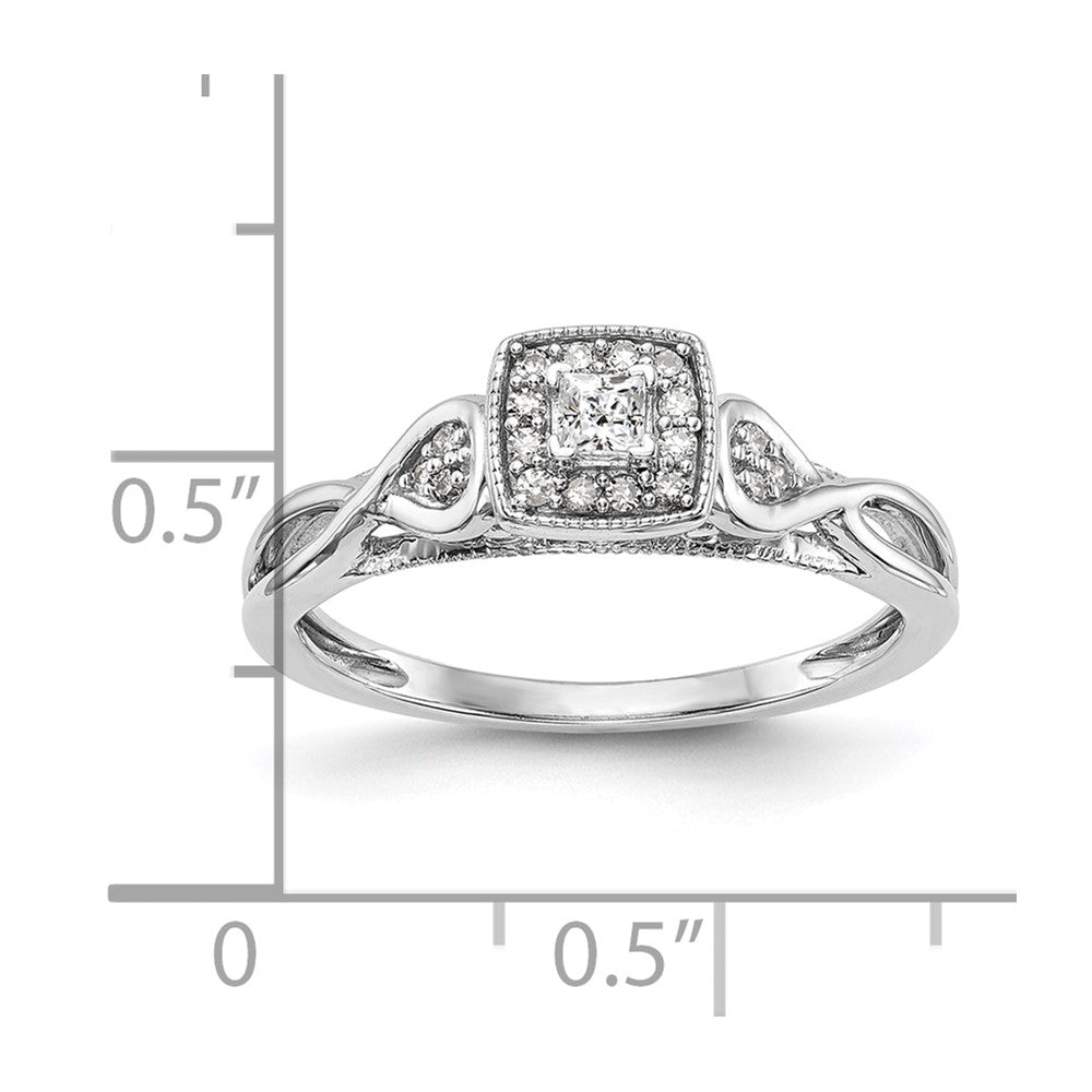First Promise 14k White Gold Criss-Cross 1/5 carat Round Diamond Complete Promise/Engagement Ring