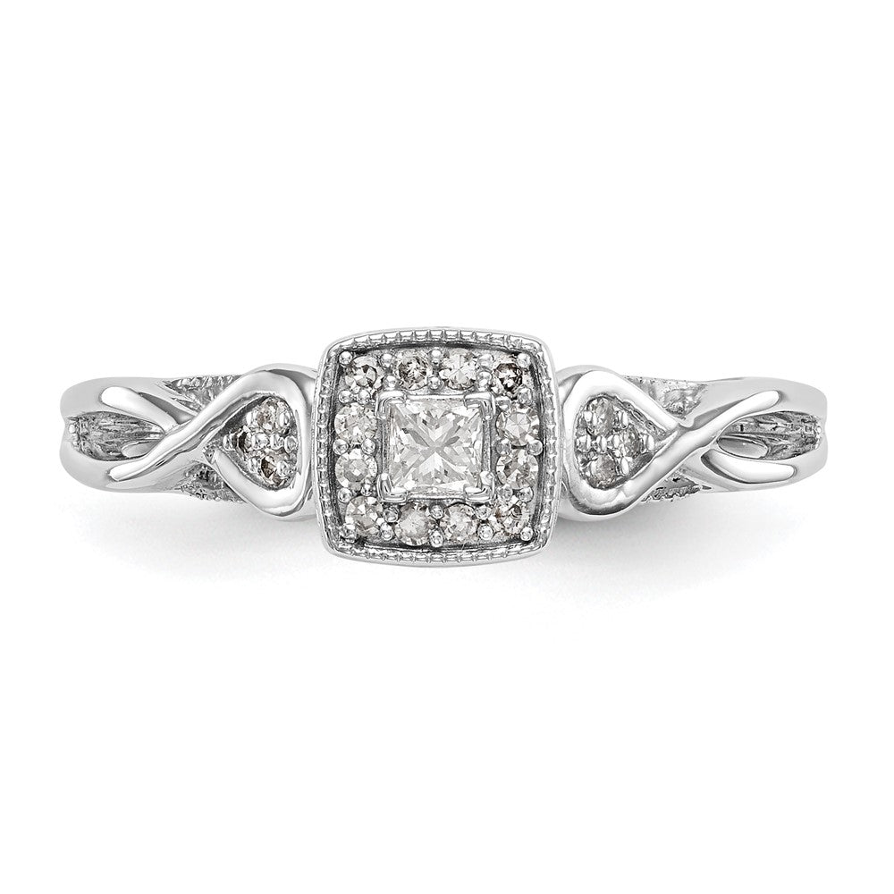 14k White Gold 1/5 carat Lab Grown Diamond VS/SI+ G+ Complete Petite Engagement Ring