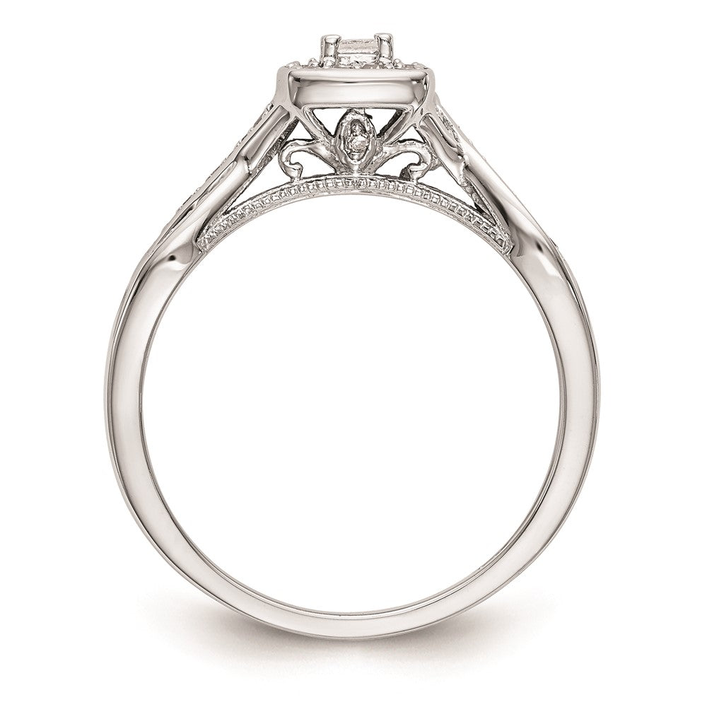 First Promise 14k White Gold Criss-Cross 1/3 carat Round Diamond Complete Promise/Engagement Ring