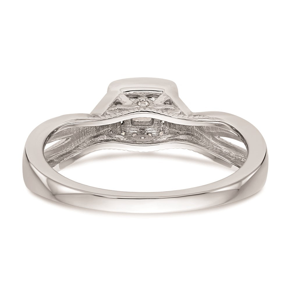 First Promise 14k White Gold Criss-Cross 1/3 carat Round Diamond Complete Promise/Engagement Ring