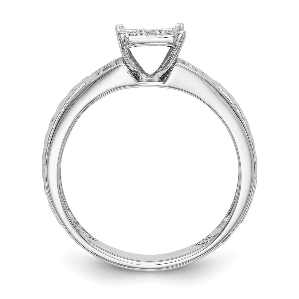14K White Gold Lab Grown VS/SI+ G+ Dia Trio Cluster Engagement Ring