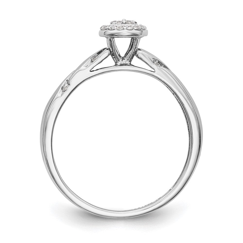 14K White Gold Lab Grown VS/SI+ G+ Dia Comp Trio Cluster Engagement Ring