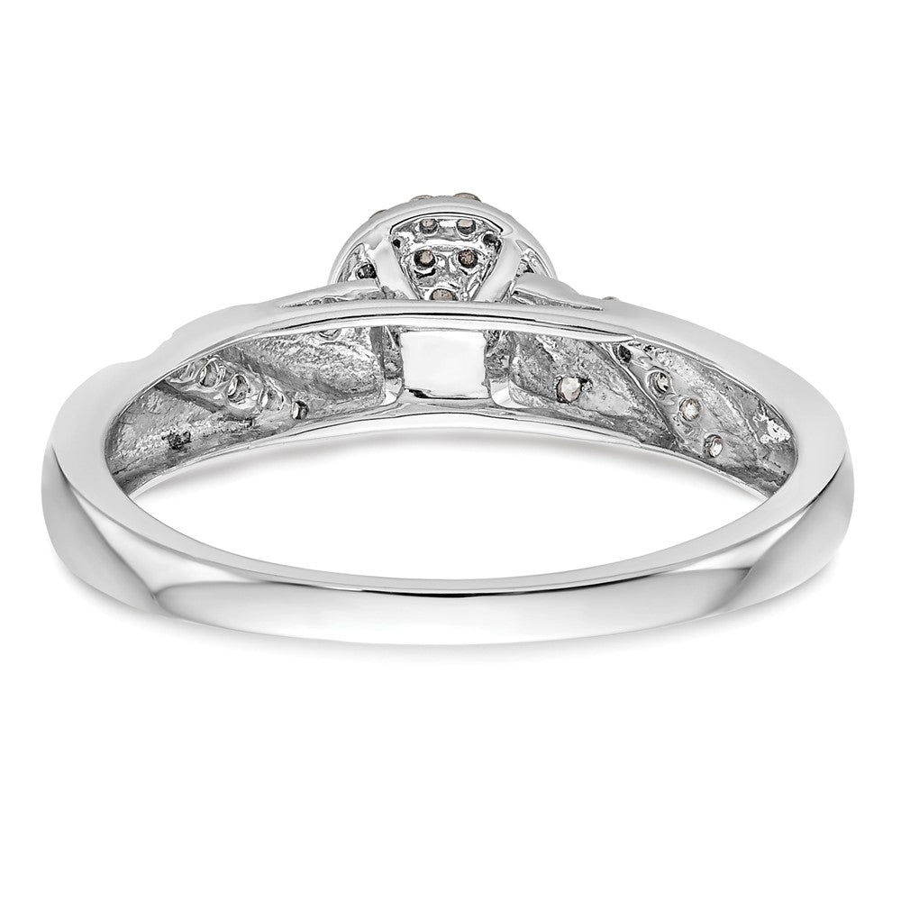 14K White Gold Lab Grown VS/SI+ G+ Dia Comp Trio Cluster Engagement Ring