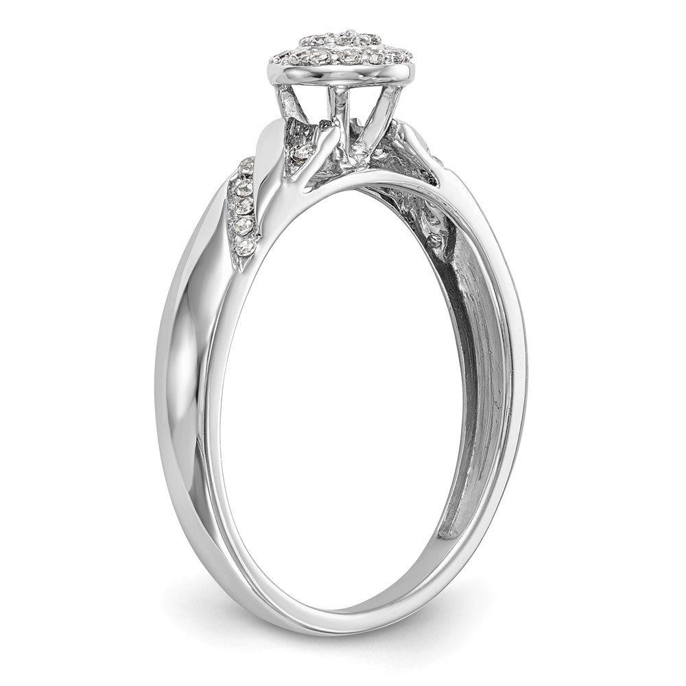 14K White Gold Lab Grown VS/SI+ G+ Dia Comp Trio Cluster Engagement Ring