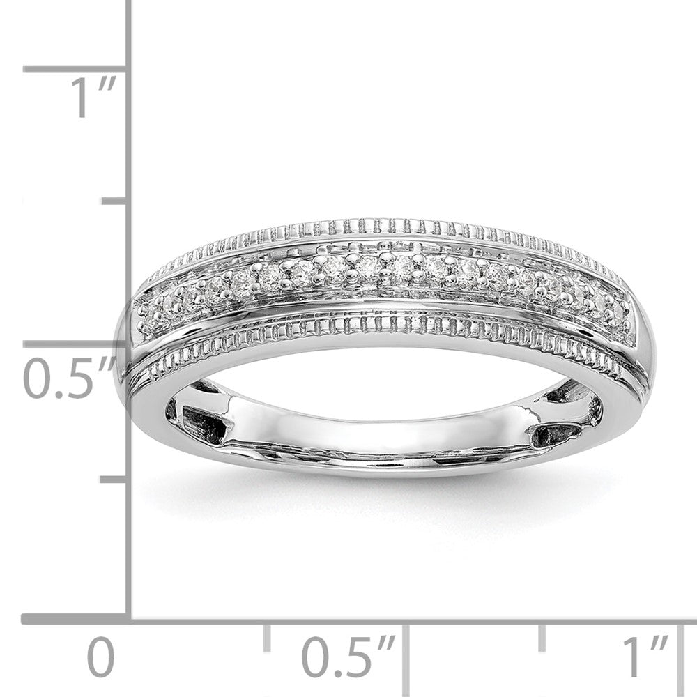 14K White Gold AA Quality 1/10 carat Diamond Trio Complete Men's Wedding Band
