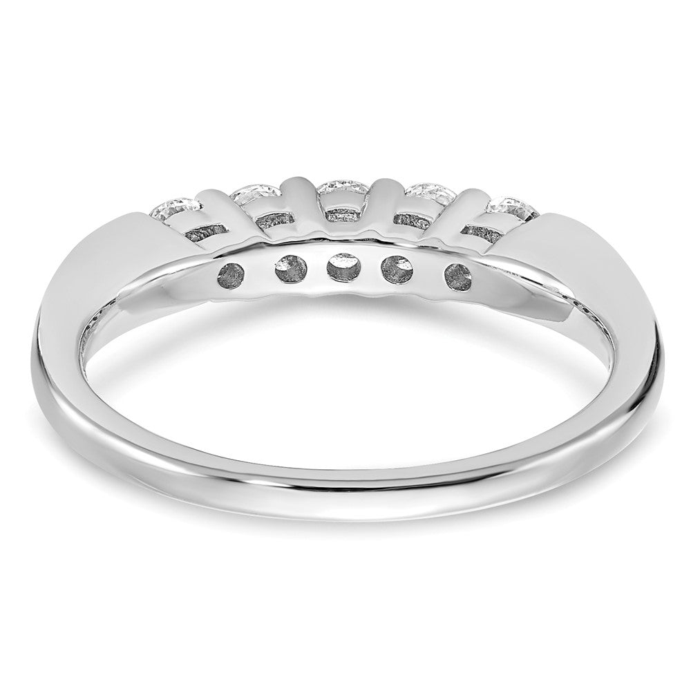 14K White Gold 5-Stone Shared Prong (Holds 5-2.9mm Round) Diamond Band Mounting