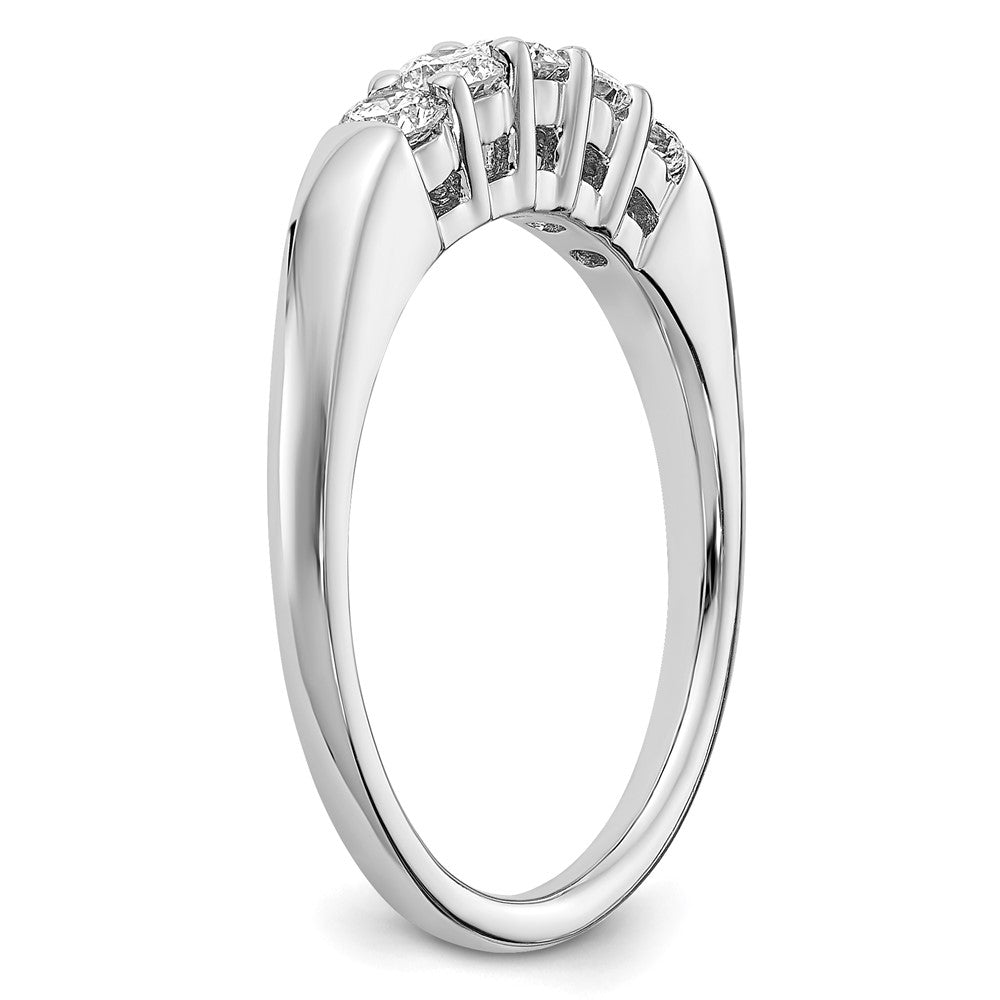14K White Gold 5-Stone Shared Prong (Holds 5-2.9mm Round) Diamond Band Mounting