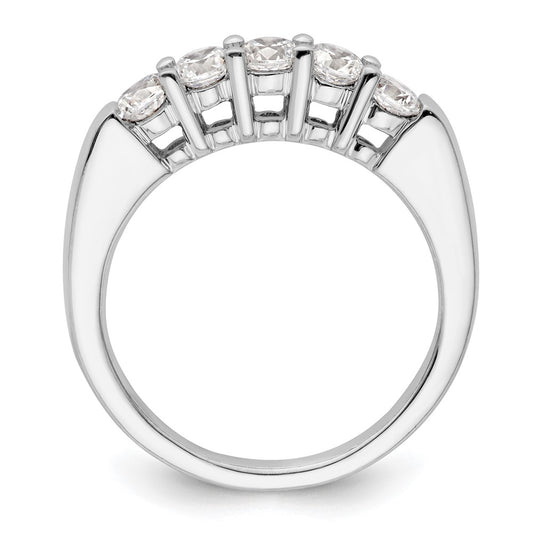 14K White Gold 5-Stone Shared Prong (Holds 5-3.4mm Round) Diamond Band Mounting