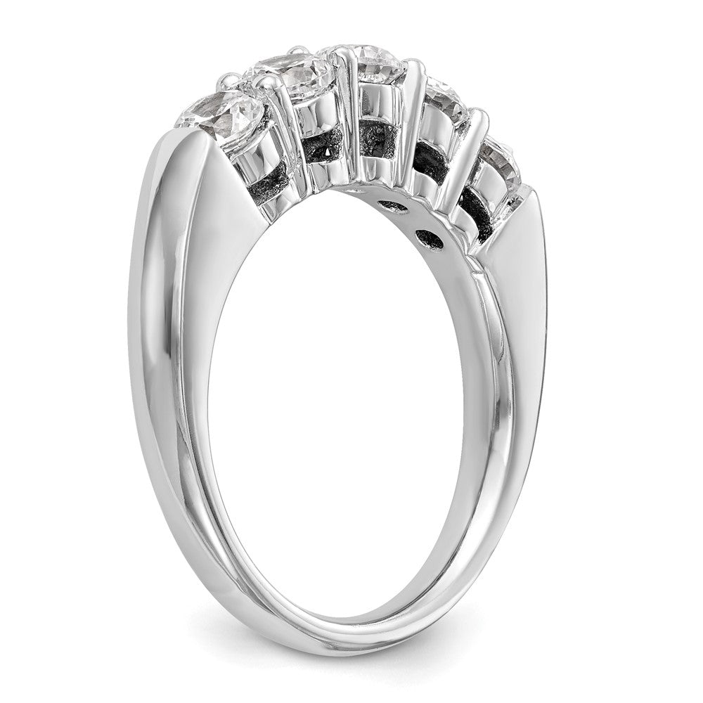 14K White Gold 5-Stone Shared Prong (Holds 5-3.8mm Round) Diamond Band Mounting
