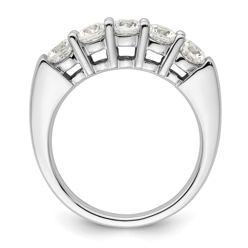 14K White Gold 5-Stone Shared Prong (Holds 5-4.1mm Round) Diamond Band Mounting