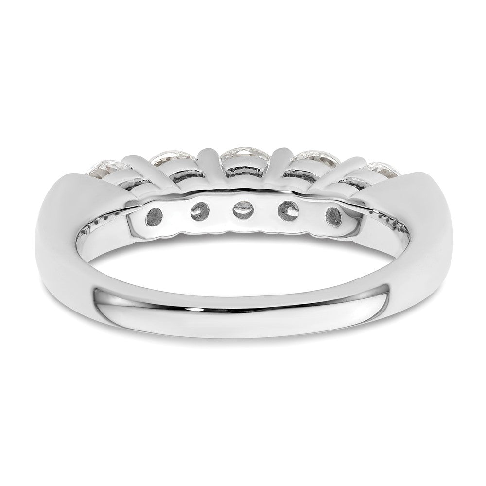 14K White Gold 5-Stone Shared Prong (Holds 5-4.1mm Round) Diamond Band Mounting