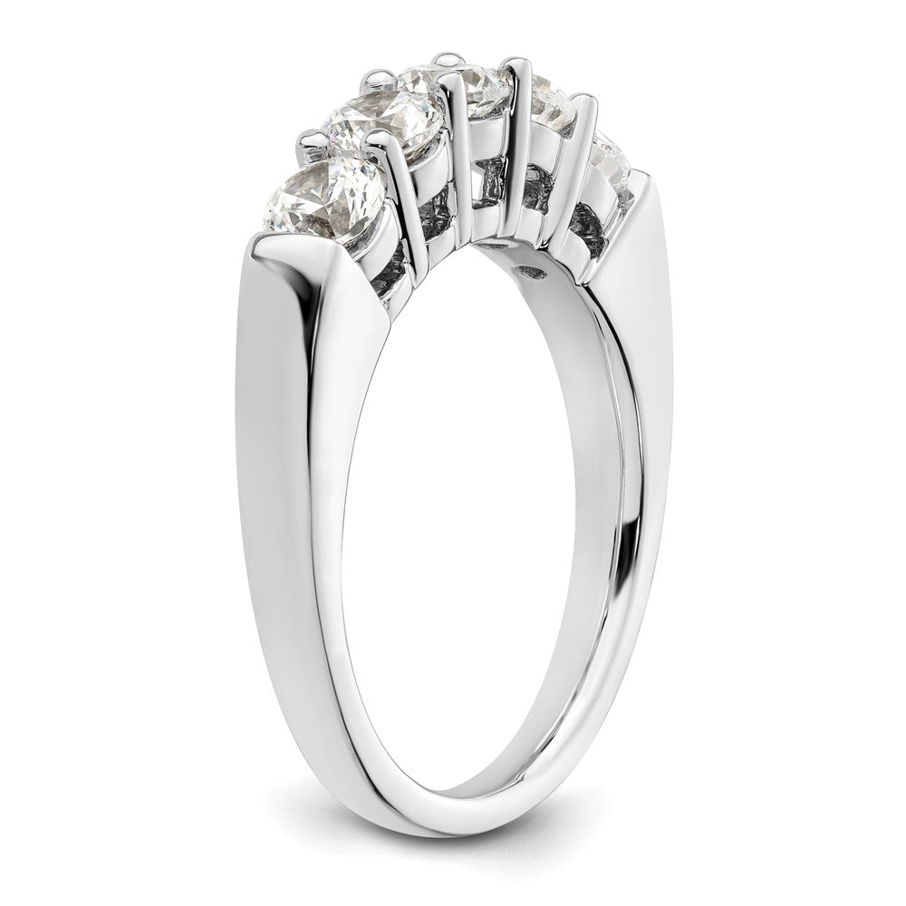 14K White Gold 5-Stone Shared Prong (Holds 5-4.1mm Round) Diamond Band Mounting
